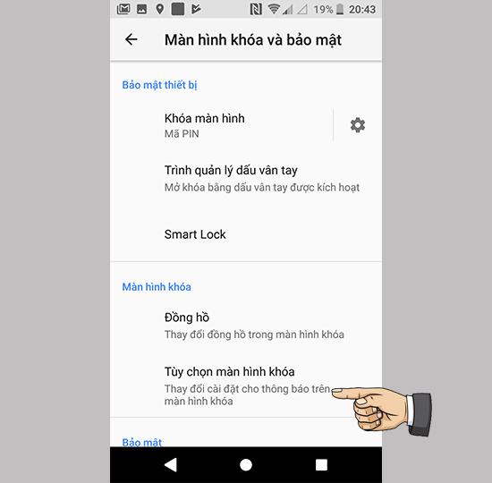 Vào tùy chọn